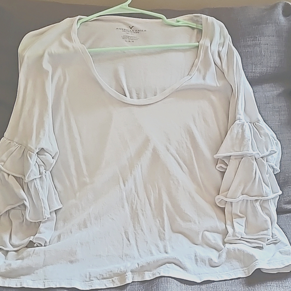 Large White American Eagle Blouse